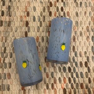 Anthropologie Blue Lemon Tumblers (Set of 2)